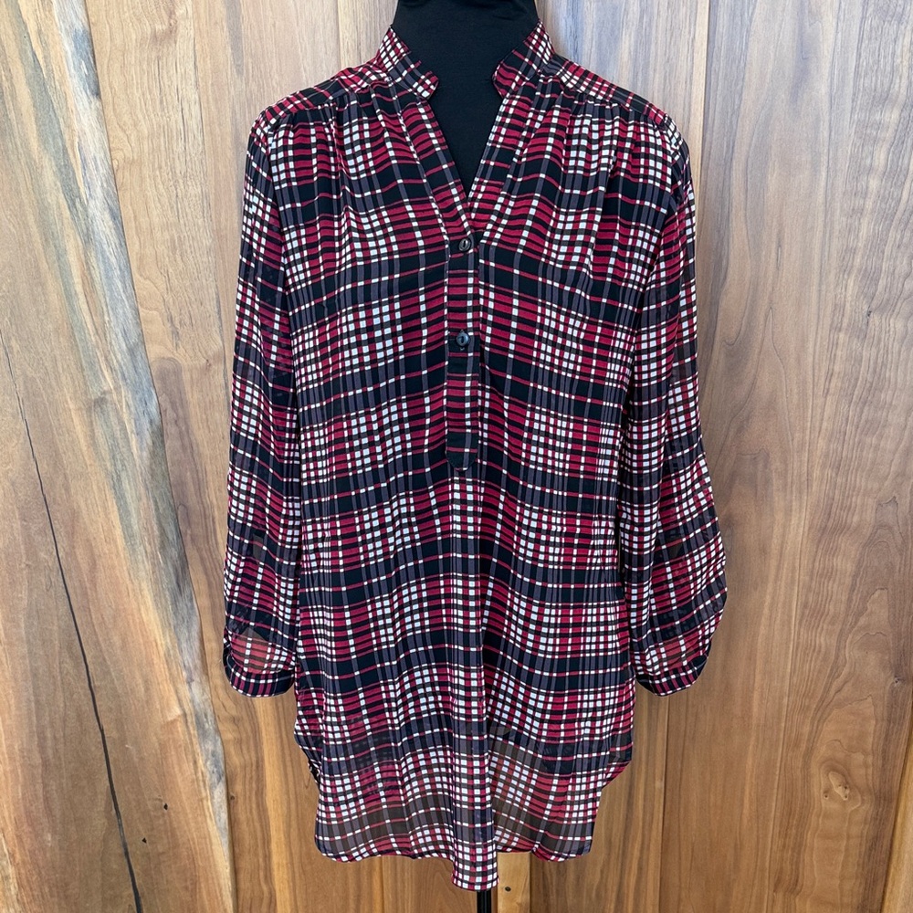 Speed Limit Plaid Shirt with Top Buttons Large